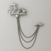 Custom Name Brooch Pin – Personalized Gold & Silver Lapel Chain for Men