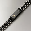 Luxury Black Steel Rolex-Inspired Bracelet with Gold Crown & Diamonds