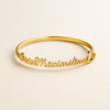 Custom Couple Name Bracelet – 24CT Gold Platted Heart Bangle