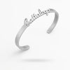 Custom 24CT Gold Platted Name Bracelet – Personalized Cattaleya Cuff Jewelry