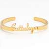 Custom 24CT Gold Platted Name Bracelet – Personalized Cattaleya Cuff Jewelry