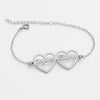 Custom Double Heart Name Bracelet – Gold Personalized Couple Jewelry