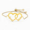 Custom Heart Bracelet – Dual Name Adjustable Cord Jewelry