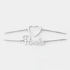Custom Silver Name Bracelet – Heart Charm Personalized Jewelry