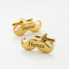 Custom Name & Design Mustache Cufflinks for Men – Personalized Name Engraved Wedding Gift Accessories