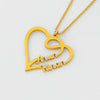 Custom Double Name Heart Necklace – Personalized Gold Pendant