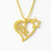 Custom 24CT Gold Platted Heart Name Necklace with Star – Personalized Pendant Gift for Her