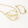 Custom Heart Name Necklace for Women | Personalized 24CT Gold Plated Circle Pendant | Unique Gift for Her, Birthday & Anniversary