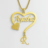Personalized 24CT Gold Platted Heart Name Necklace with Initial Charm