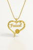 Custom 24CT Gold Platted Heart Name Necklace with Initial Charm – Personalized Gift for Men & Women
