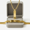 Premium Silver & Gold Cuban Chain Necklace & ID Bracelet Set – Men's Luxury Stainless Steel Jewelry Gift