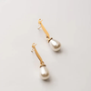 Elegant Arabic Letter Pearl Drop Earrings for Women