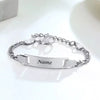 Personalized Baby Bracelet Custom Name For Children Infant Boy Girls Stainless Steel Love Angle Mom To Daughter/Son