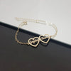 Custom Double Heart Name Bracelet – Gold Personalized Couple Jewelry