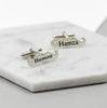 Custom Name & Design Mustache Cufflinks for Men – Personalized Name Engraved Wedding Gift Accessories
