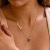 Personalized Arabic Name Necklace, Islamic Necklace with Birthstone