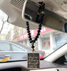 Islamic Car Hanging Dua Pendant with Tasbeeh Beads – Premium Rear View Mirror Accessory