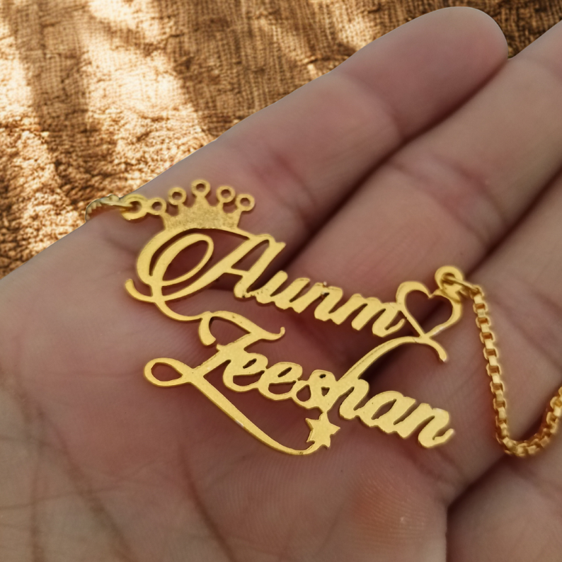 Couple Custom Name Necklace For Anniversary or Valentine Gift