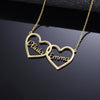 Personalized Double Heart Name Necklace