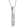 Custom Engraved Bar Necklace – Personalized Couple Name Pendant with Love Symbol & Message | Romantic Gift for Him & Her