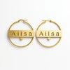 Custom Star Name Hoop Earrings – Personalized 24CT Gold Plated Circle Earrings with Cutout Design – Trendy Statement Jewelry for Women & Girls