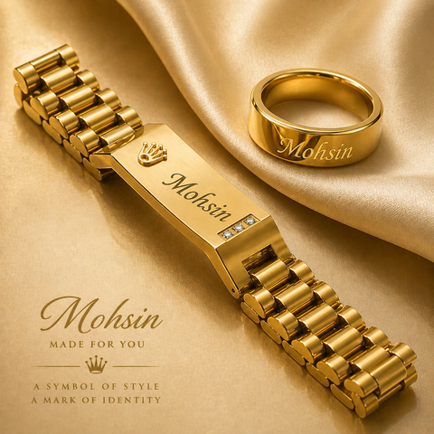 Personalized Name Rolex Bracelet & Ring Set