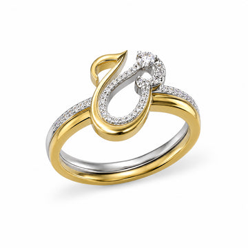 Customized Arabic Cubic Zirconia Initial Letter Ring