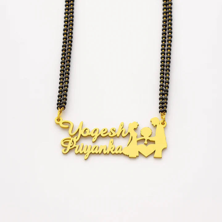 Custom Couple Name | Personalized 24CT Gold Plated Necklace for Couples | Wedding & Anniversary Gift