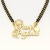 Custom Couple Name Necklace – 24CT Gold Plated Pendant with Crown & Heart Design – Personalized Gift for Her