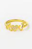 Custom Initials Ring with Diamond Heart – Personalized 24CT Gold Plated Couple Ring for Women – A❤️J Jewelry Gift