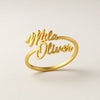 Custom Double Name Ring – Personalized 24CT Gold Plated Jewelry for Couples, Moms & Gifts – Mila Oliver Ring