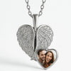 Custom Couple Name Angel Wings Necklace – Personalized 24CT Gold Platted Heart Pendant with CZ Crystals for Anniversary, Valentine’s & Gift