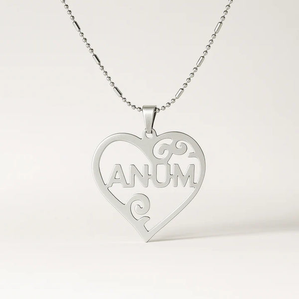 Custom Gold Heart Name Necklace – Personalized Elegant Pendant for Women