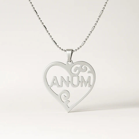 Custom Gold Heart Name Necklace – Personalized Elegant Pendant for Women