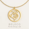 Custom Arabic Couple Name Necklace – Double Heart Gold Pendant