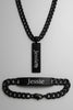 Custom Name Necklace & Bracelet Set – Personalized Cuban Chain Jewelry with Zodiac Sign for Men & Women