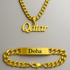Custom Name Necklace & Bracelet Set – Personalized Jewelry Gift for Men & Women