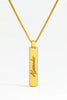 Personalized Vertical Name Necklace – Custom Engraved Plate Pendant for Men