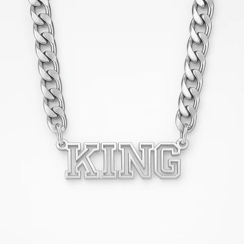 Custom Name Necklace – Bold Cuban Chain Pendant for Men, Hip-Hop Streetwear Jewelry