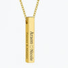 Custom Engraved Bar Necklace – Personalized Couple Name Pendant with Love Symbol & Message | Romantic Gift for Him & Her