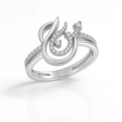 Custom Arabic Name Ring – 24CT Gold Plated Personalized Calligraphy Ring with CZ Stones | Luxury Gift for Women