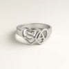 Custom Couple Initial Heart Ring – Personalized 24CT Gold Platted Name Ring for Lovers, Anniversary Gift, Valentine's Jewelry