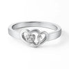Custom Gold Heart Initial Ring – Personalized Couple Ring with Diamond Accents – Romantic Promise Ring for Her – Engraved Name Jewelry Gift
