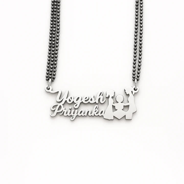 Custom Couple Name | Personalized 24CT Gold Plated Necklace for Couples | Wedding & Anniversary Gift
