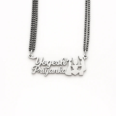 Custom Couple Name | Personalized 24CT Gold Plated Necklace for Couples | Wedding & Anniversary Gift