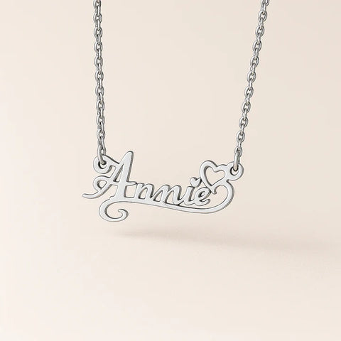 Custom Name Necklace with Double Heart | Personalized 24CT Gold Plated Jewelry for Women & Girls | Stylish Script Pendant Gift
