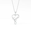 Custom Vertical Heart Name Necklace – Gold Personalized Pendant