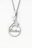 Custom Gold Name Necklace – Floral Butterfly Pendant