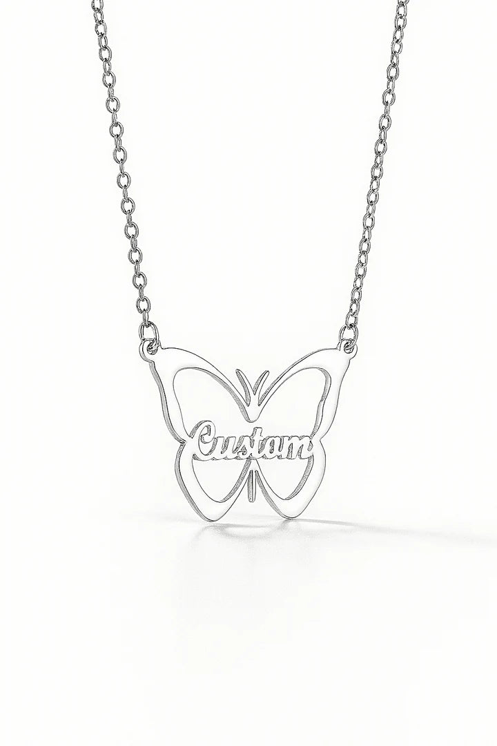 Custom Butterfly Name Necklace – Gold Personalized Jewelry