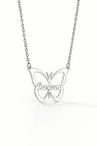 Custom Butterfly Name Necklace – Gold Personalized Jewelry